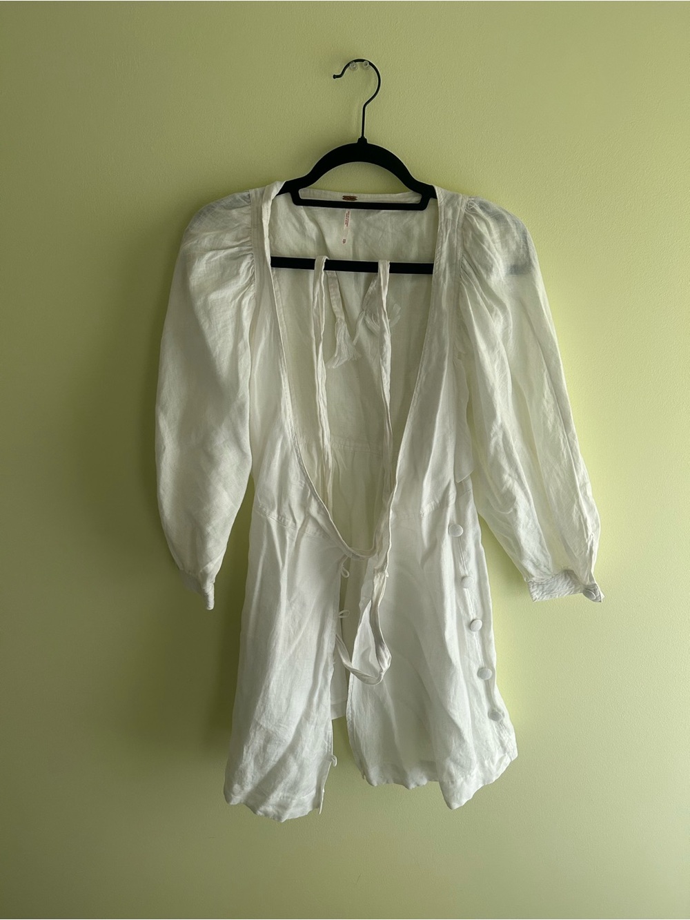 Free People White Cotton Peasant Tunic Dress